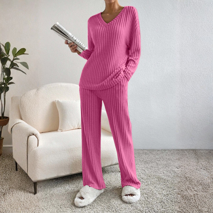 ENLINS™ – Freizeit-Set mit langärmligem V-Ausschnitt und Hose