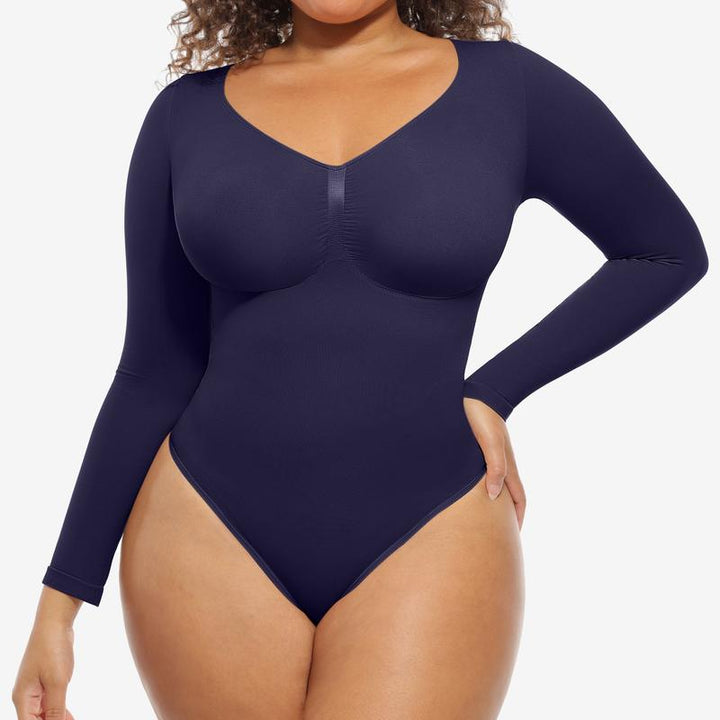 SONYA™ - Nahtloser formgebender Langarm-Thong-Bodysuit für Komfort