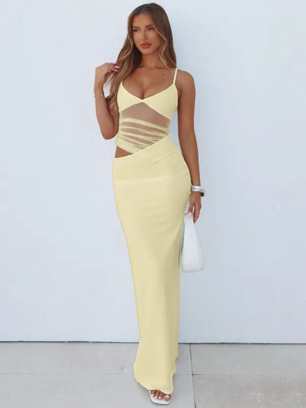 ZWEENA™ - Elegantes ärmelloses Cut-Out Bodycon Sheer-Kleid
