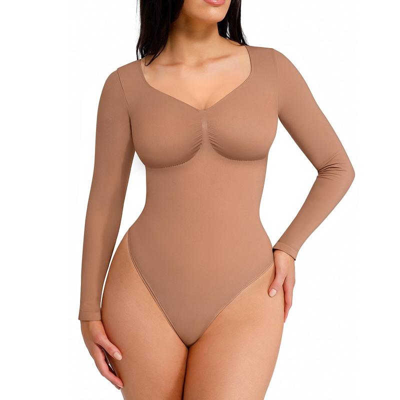 SONYA™ - Nahtloser formgebender Langarm-Thong-Bodysuit für Komfort