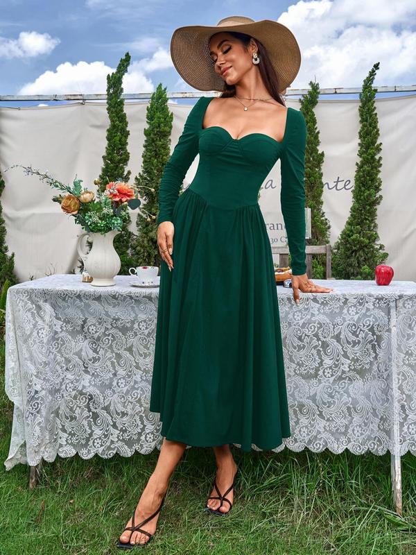 HOLLY™ - Elegantes A-Linien-Kleid mit gerafftem Rückenausschnitt und herzförmigem Ausschnitt für Partys