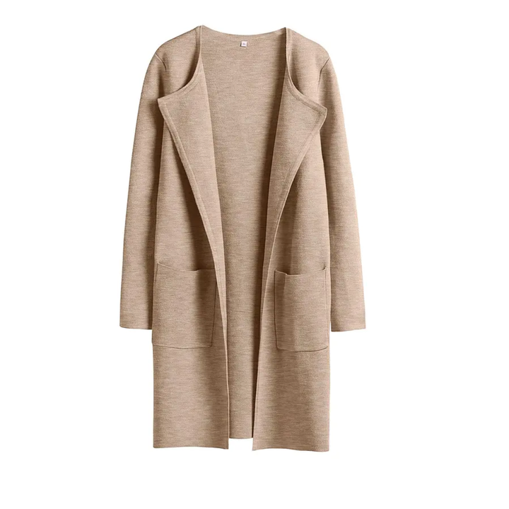 FREJА™ – Kuscheliger Strick-Cardigan mit Revers und offener Vorderseite