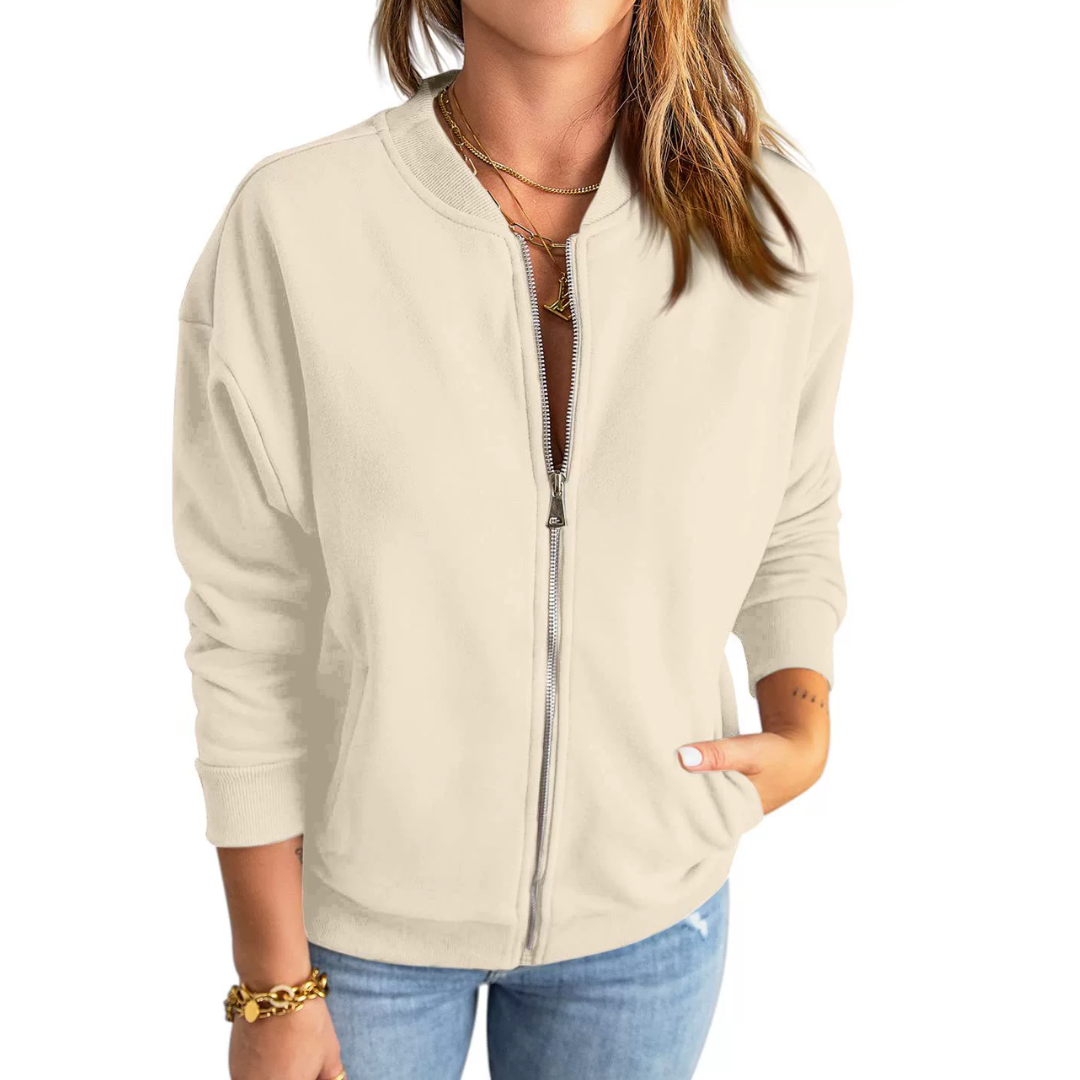 SOLANGE™ – Freizeit-Sweatshirt-Jacke mit Reißverschluss