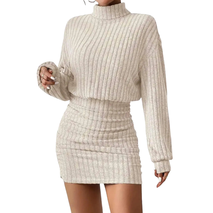 NICOLETTE™ – Figurbetontes geripptes Rollkragenkleid