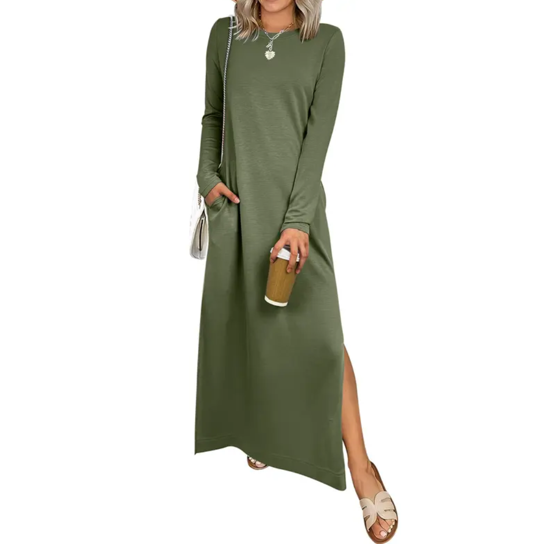 HADLEY™ – Entspanntes Maxi-Kleid mit geteilter Tasche