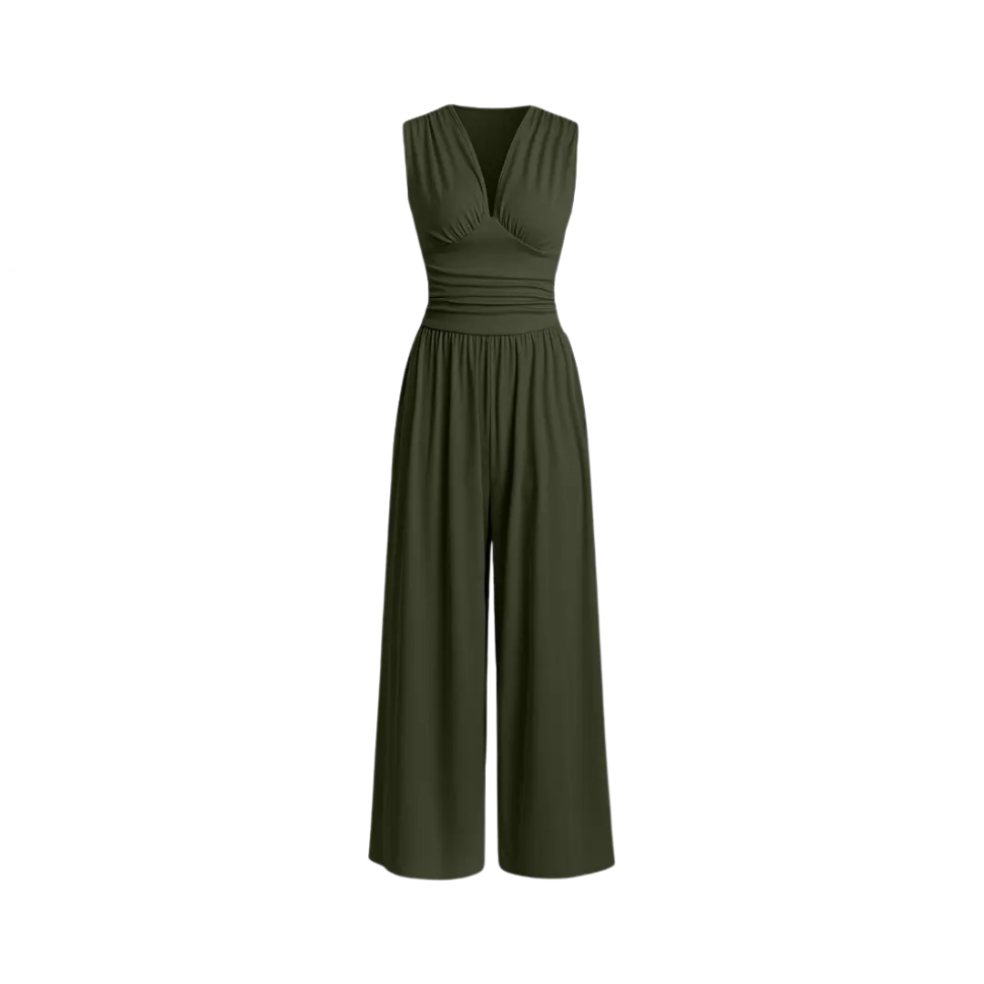 WYLENE™ – Ärmelloser gerippter Jumpsuit mit weitem Bein