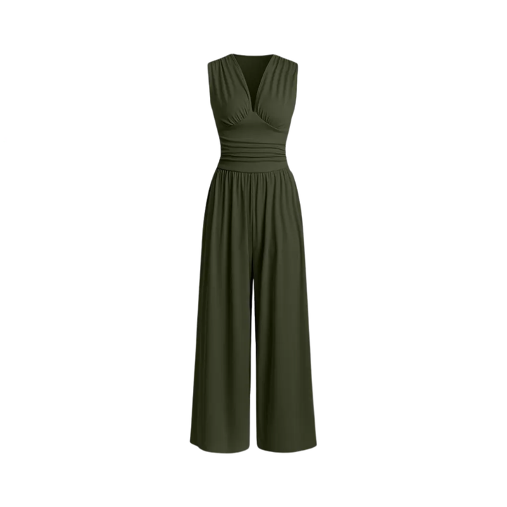 WYLENE™ – Ärmelloser gerippter Jumpsuit mit weitem Bein