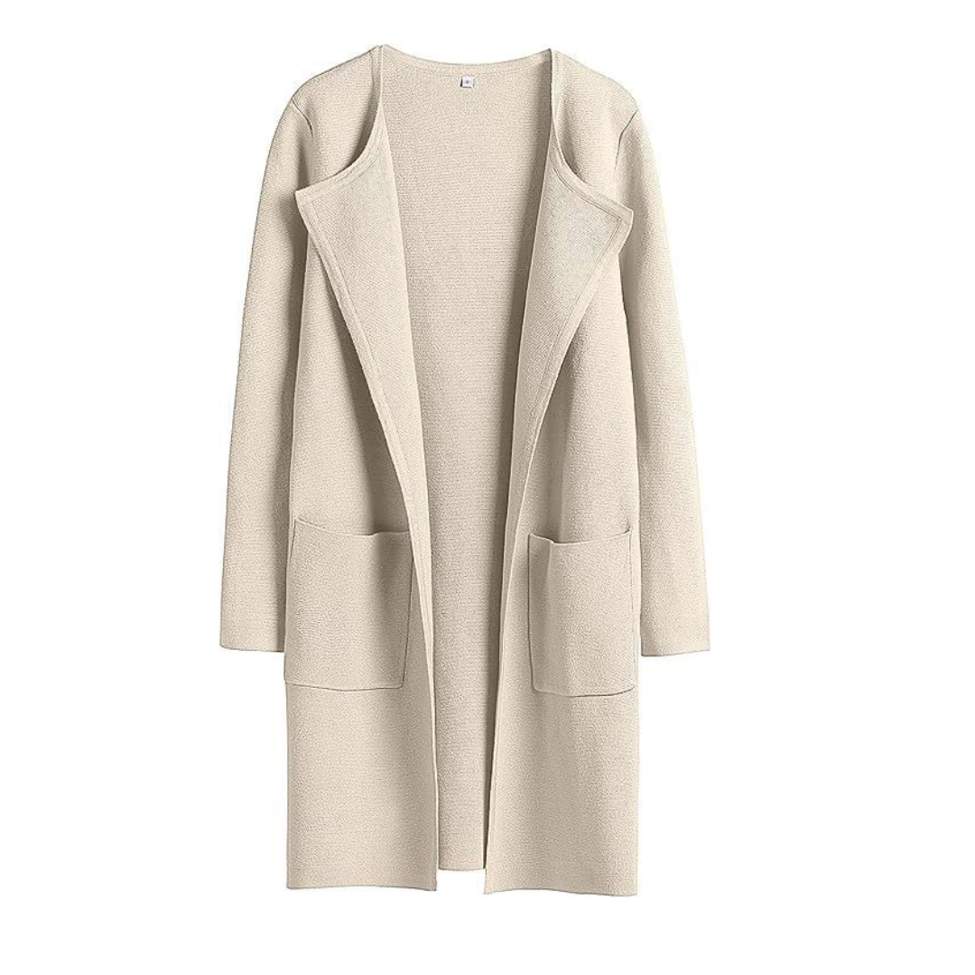 FREJА™ – Kuscheliger Strick-Cardigan mit Revers und offener Vorderseite