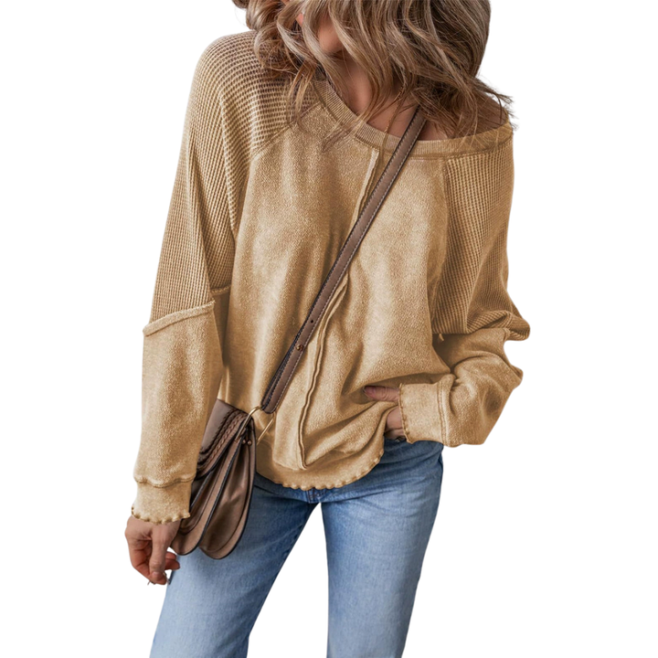 FALLON™ – Entspannt geschnittenes Waffelstrick-Raglan-Sweatshirt