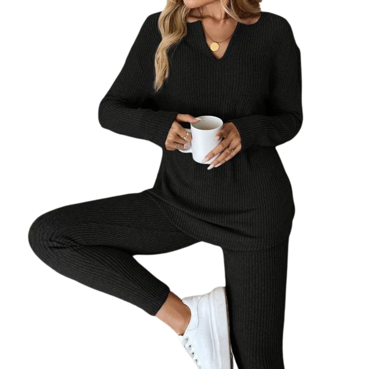 CORALINE™ – Kuscheliger Plüsch-Rippstrick-Leggings-Anzug