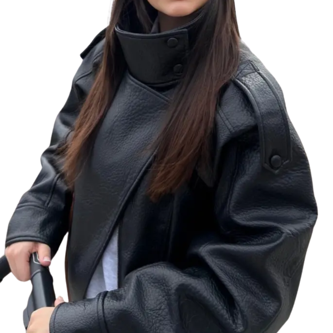 VANYA™ – Vintage-Litschi-Struktur-Lederjacke