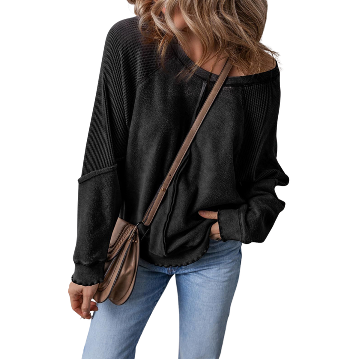 FALLON™ – Entspannt geschnittenes Waffelstrick-Raglan-Sweatshirt