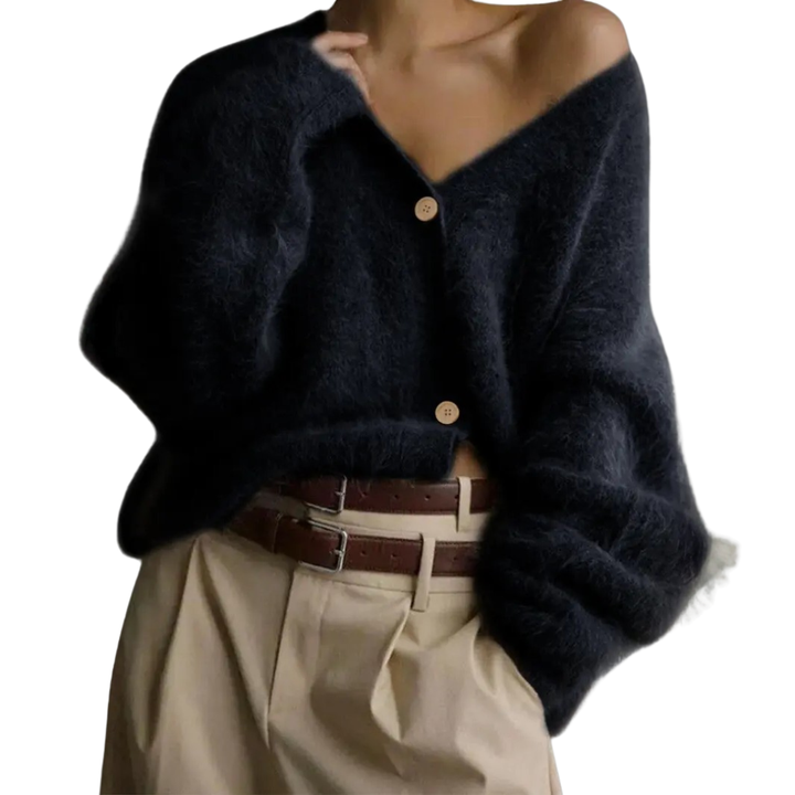 BRISEIS™ – Kuscheliger V-Ausschnitt Strickjacke mit Knöpfen