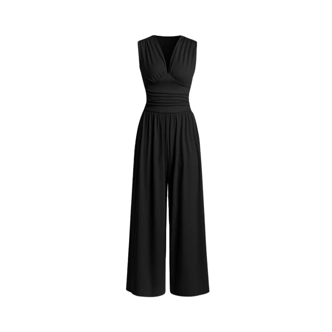 WYLENE™ – Ärmelloser gerippter Jumpsuit mit weitem Bein