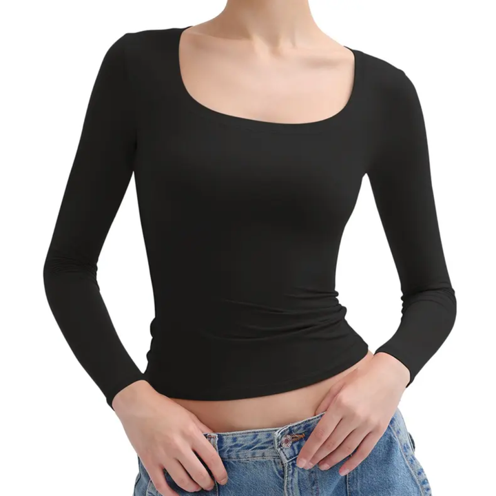 LEXARA™ – Elegantes, doppellagiges Oberteil mit Rundhalsausschnitt