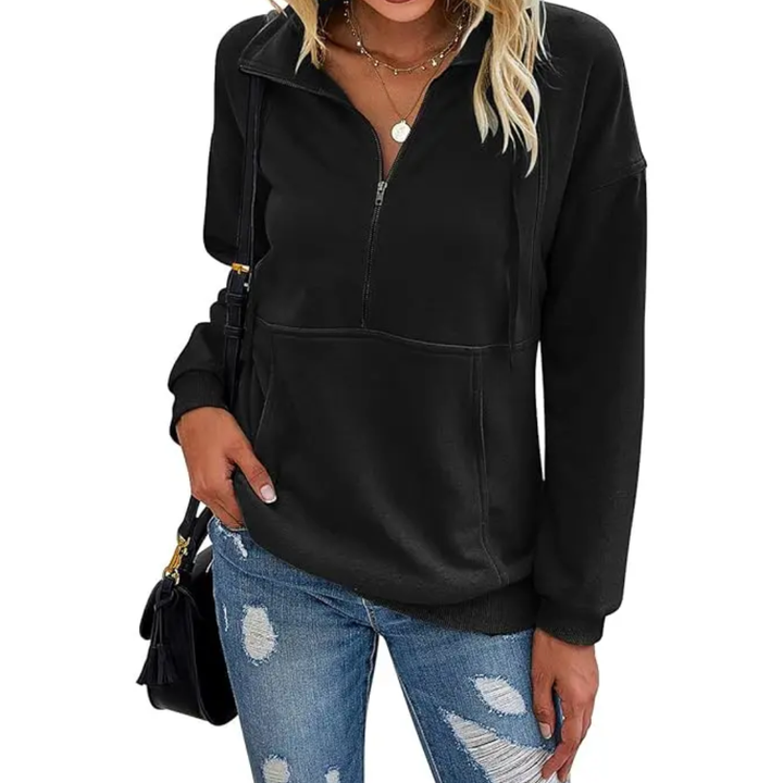 STEVIE™ – Kuscheliges Half-Zip Fleece-Sweatshirt