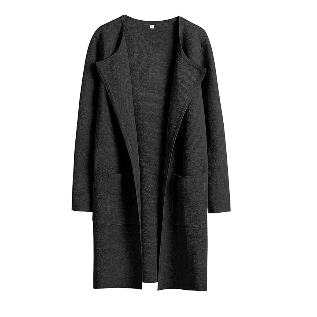 FREJА™ – Kuscheliger Strick-Cardigan mit Revers und offener Vorderseite