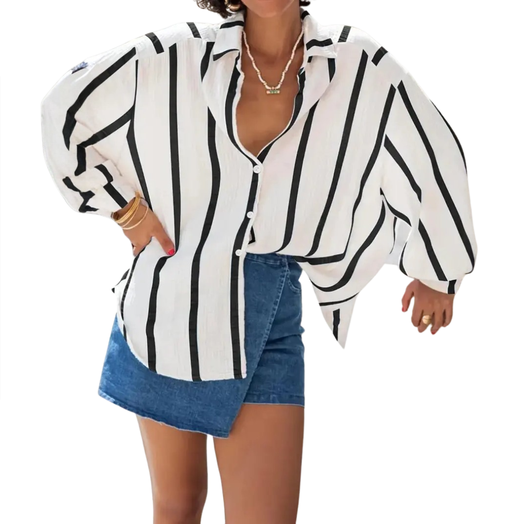 WILLA™ – Gestreifte Bluse mit Knopfleiste im Vintage-Stil