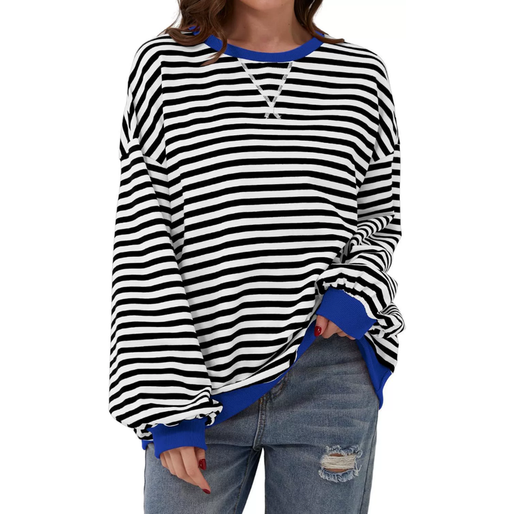 DARLOWE™ – Entspannter Hoodie mit Streifen und Laternenärmeln