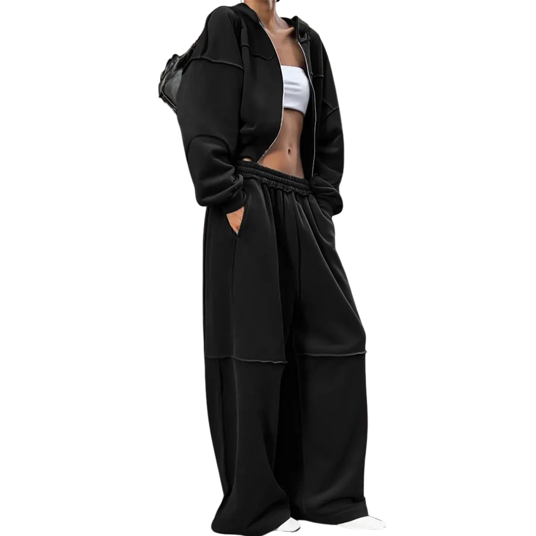 JOSLYN™ – Kuscheliger Zweiteiler mit Reißverschluss-Hoodie