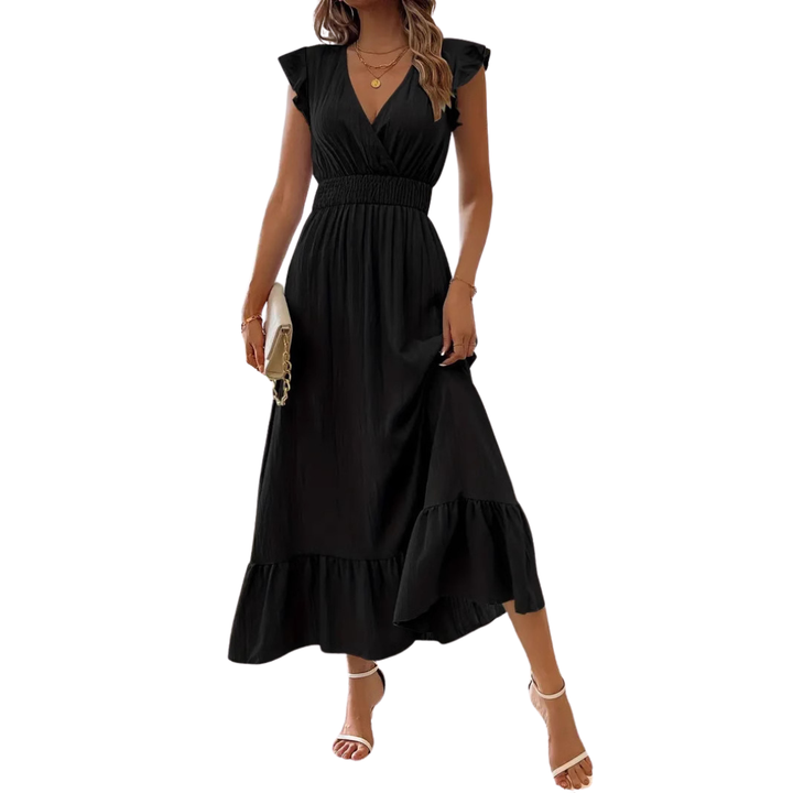 LORELEI™ – Luftiges Maxikleid mit kurzen Ärmeln