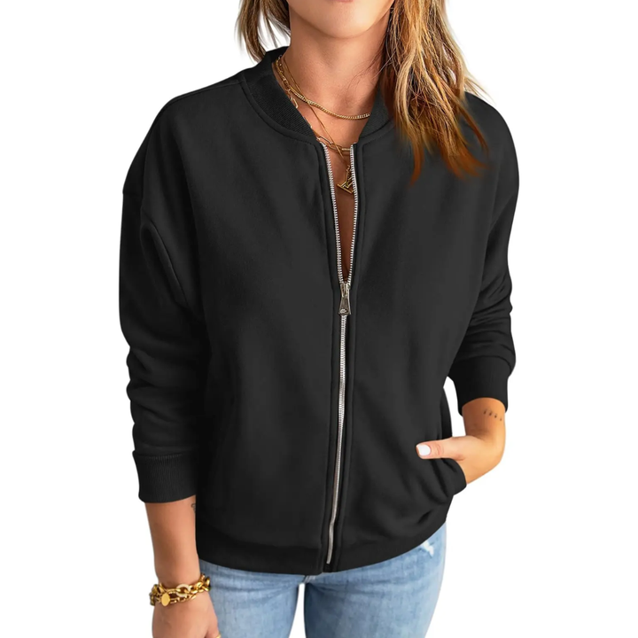SOLANGE™ – Freizeit-Sweatshirt-Jacke mit Reißverschluss
