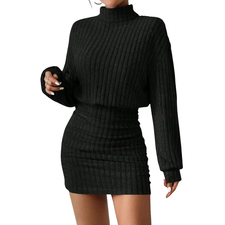 NICOLETTE™ – Figurbetontes geripptes Rollkragenkleid