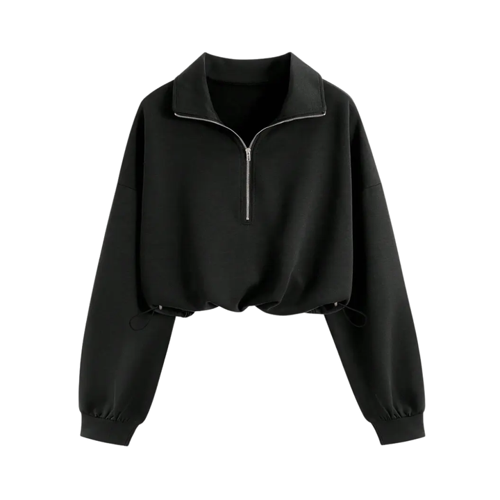 TEAGAN™ – Sportliches Cropped-Sweatshirt mit halbem Reißverschluss
