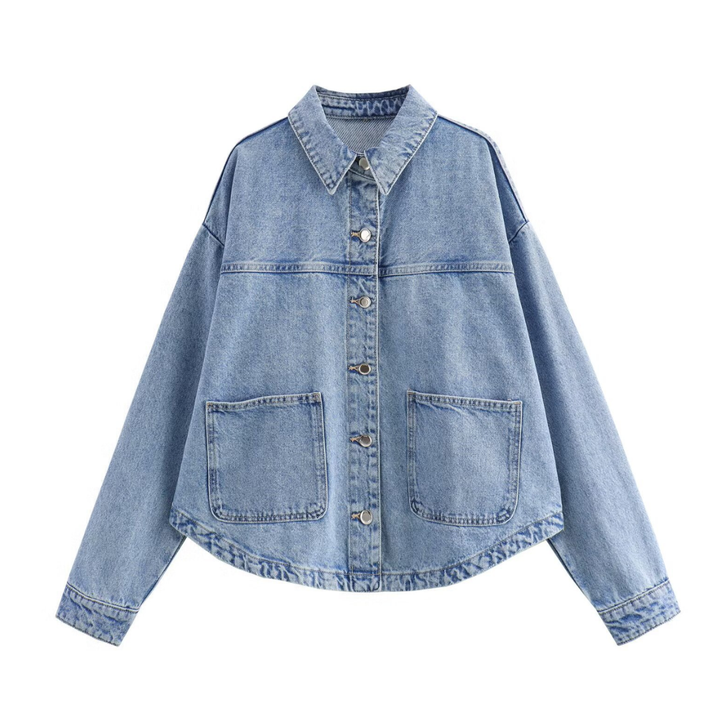 REEVA™ – Klassische Hemdjacke aus Denim mit Knopfleiste