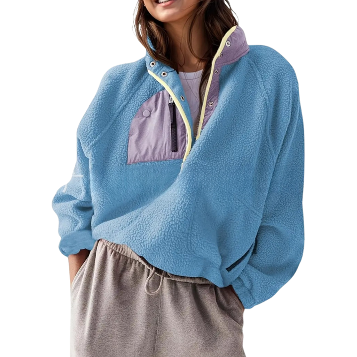 ZOSIA™ – Gemütliche Colorblock-Fleecejacke mit Reißverschluss