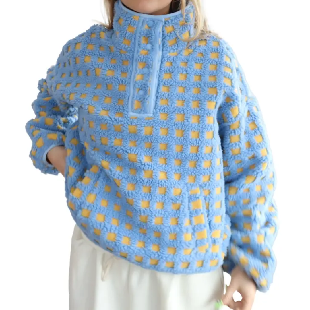 INGRID™ – Gemütliches Karomuster Sherpa-Pullover-Sweatshirt