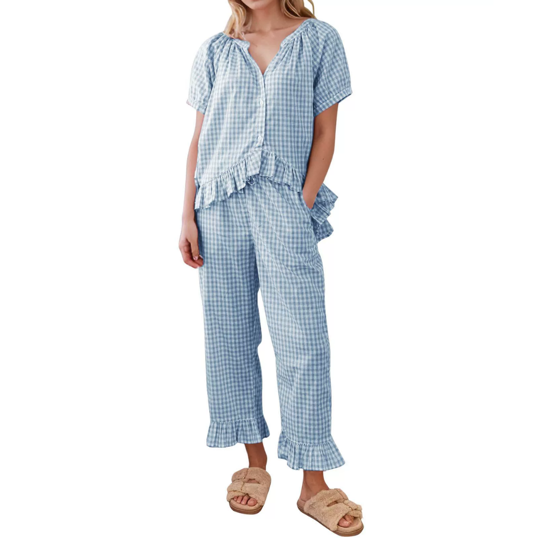 PENNY™ – Kuscheliger karierter Pyjama mit Rüschen
