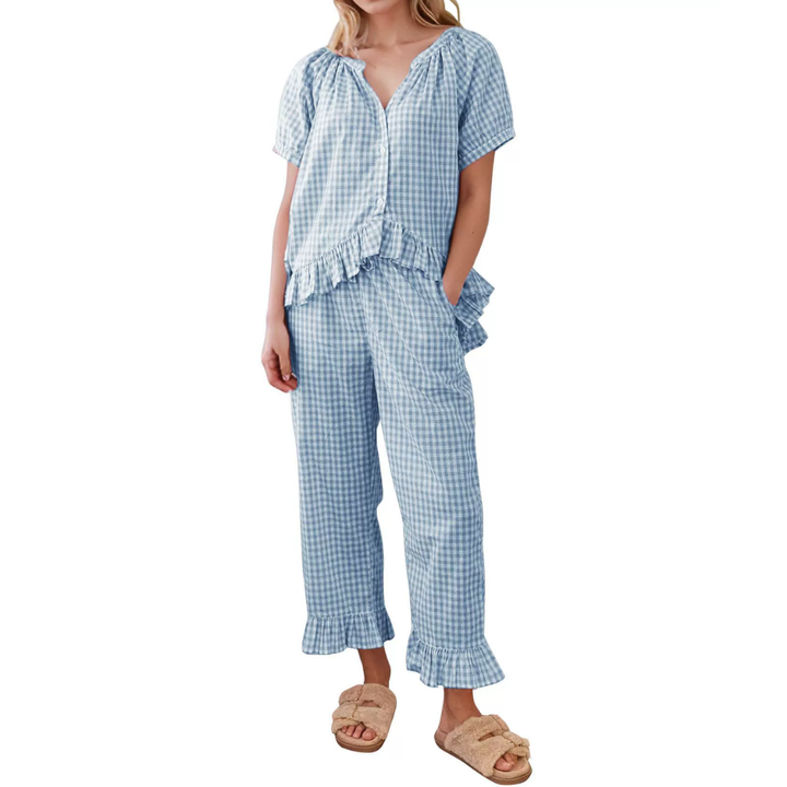 PENNY™ – Kuscheliger karierter Pyjama mit Rüschen