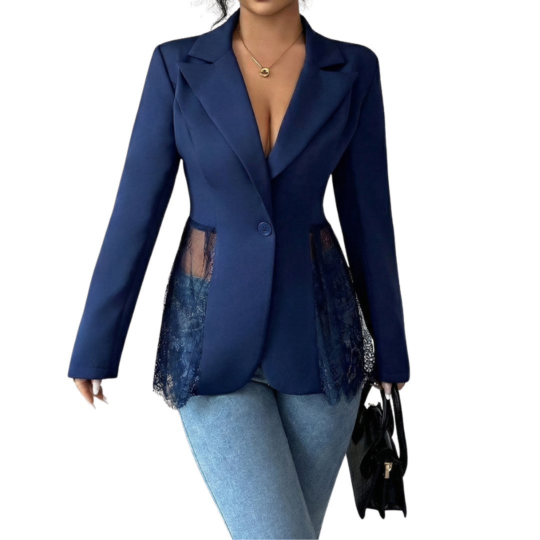 LEONIQUE™ – Figurbetonter Blazer mit Spitzenbesatz