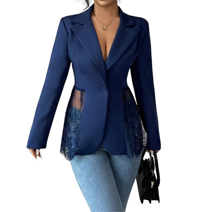 LEONIQUE™ – Figurbetonter Blazer mit Spitzenbesatz