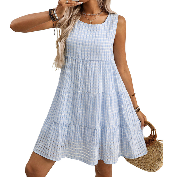 WILLA™ – Luftiges kariertes ärmelloses Kleid mit Rüschen