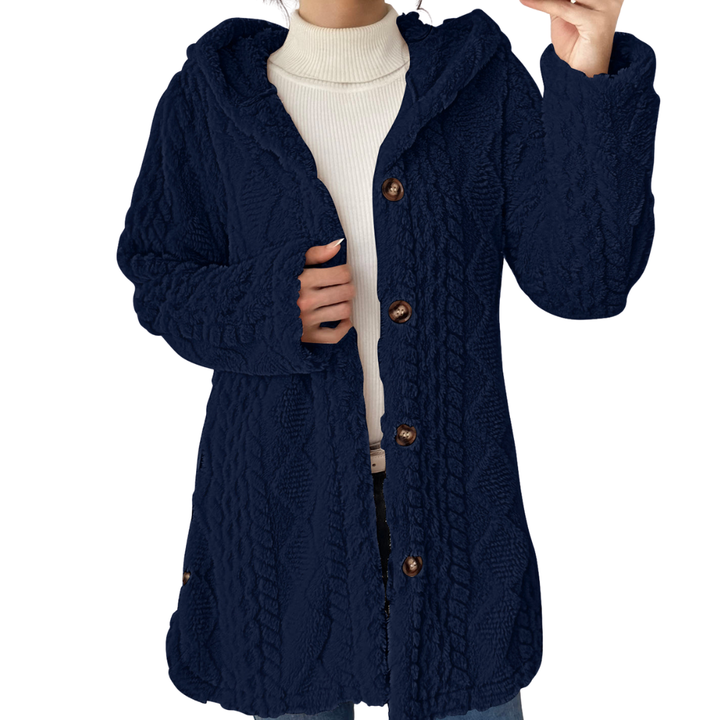 CLOVER™ – Kuschelige Jacquard-Fleece-Strickjacke mit Kapuze