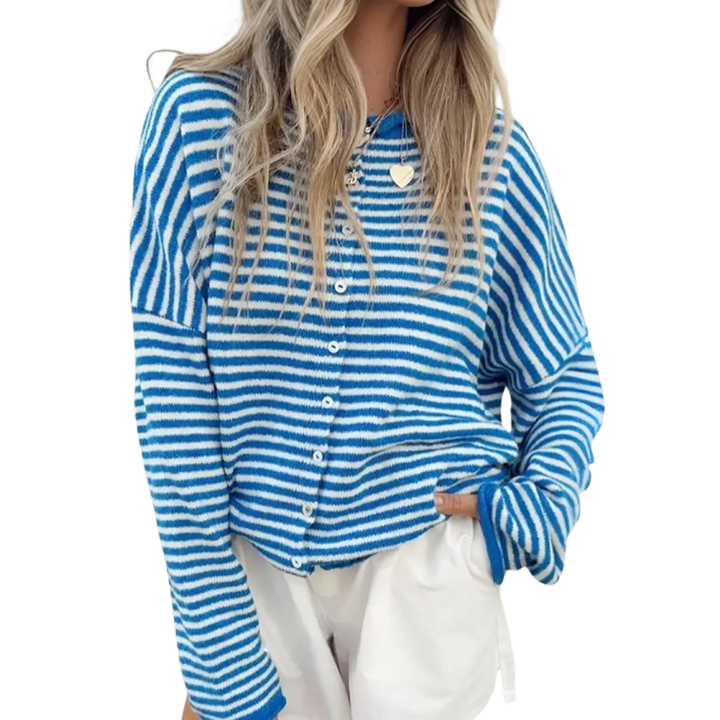 HADLEE™ – Gestreifter Strickpullover mit Knopfleiste