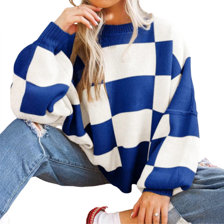WREN™ – Gemütlicher Pullover mit Karomuster und überschnittenen Schultern