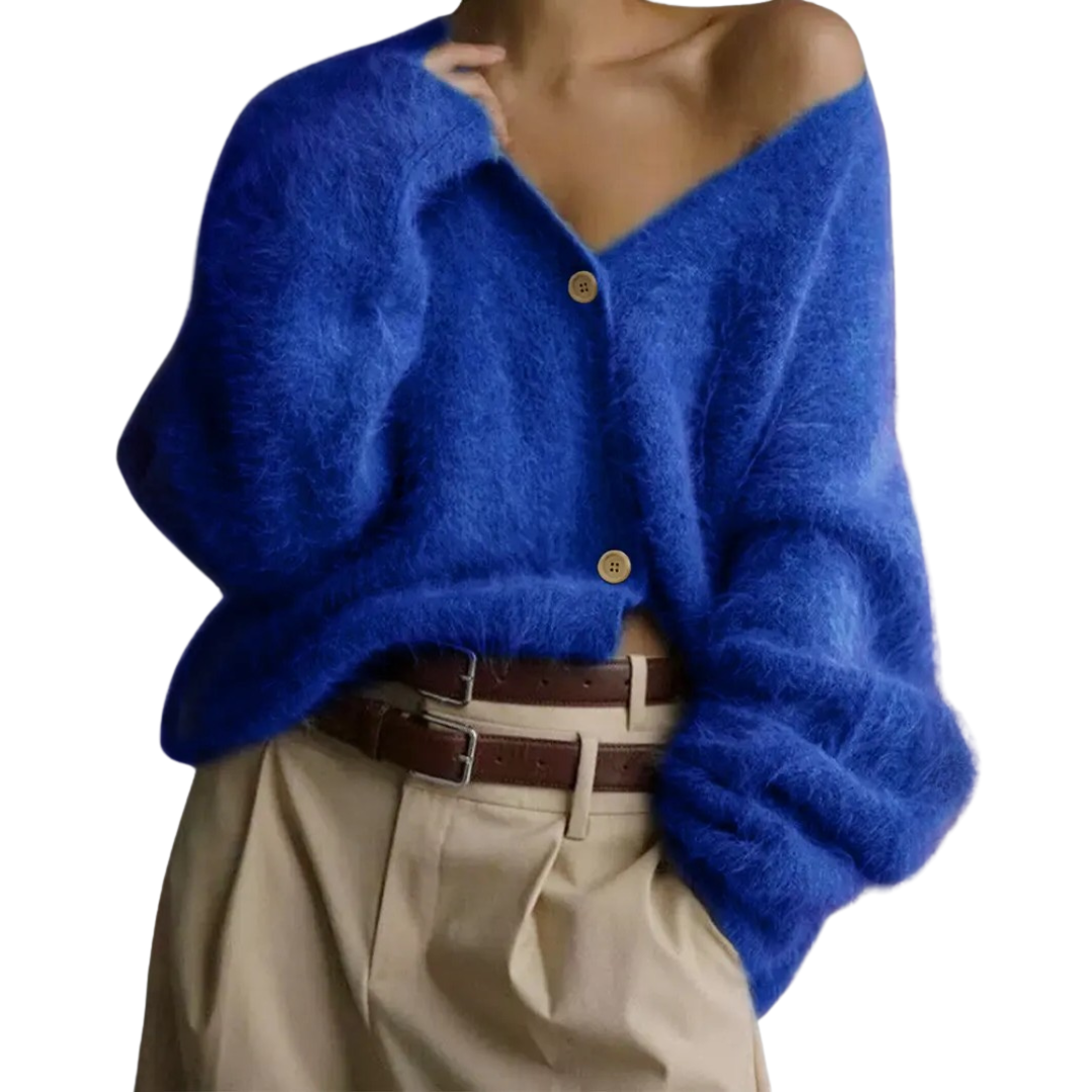 BRISEIS™ – Kuscheliger V-Ausschnitt Strickjacke mit Knöpfen