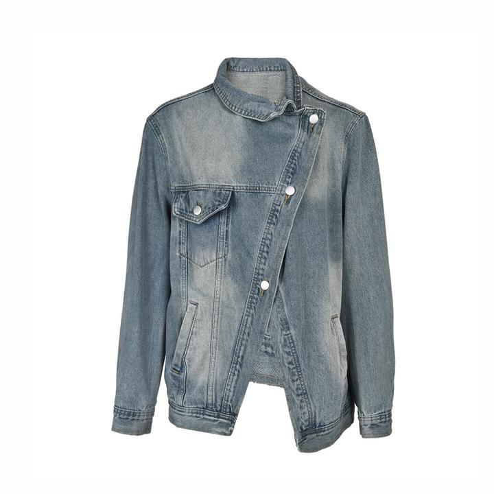 DAXTON™ – Asymmetrische Washed Loose Jeansjacke