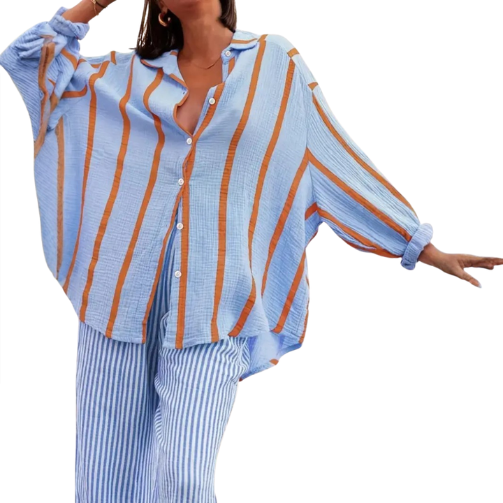 WILLA™ – Gestreifte Bluse mit Knopfleiste im Vintage-Stil