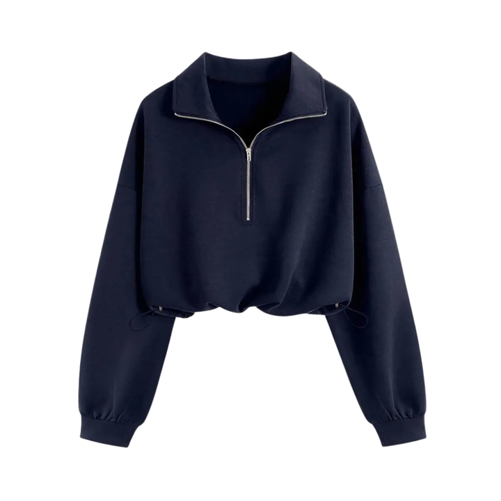 TEAGAN™ – Sportliches Cropped-Sweatshirt mit halbem Reißverschluss