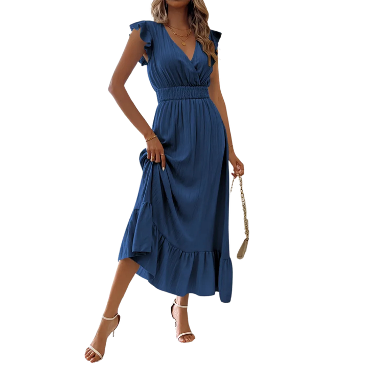 LORELEI™ – Luftiges Maxikleid mit kurzen Ärmeln