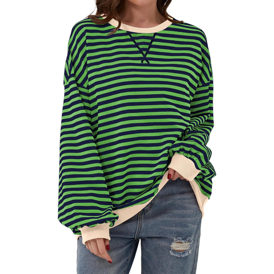 DARLOWE™ – Entspannter Hoodie mit Streifen und Laternenärmeln