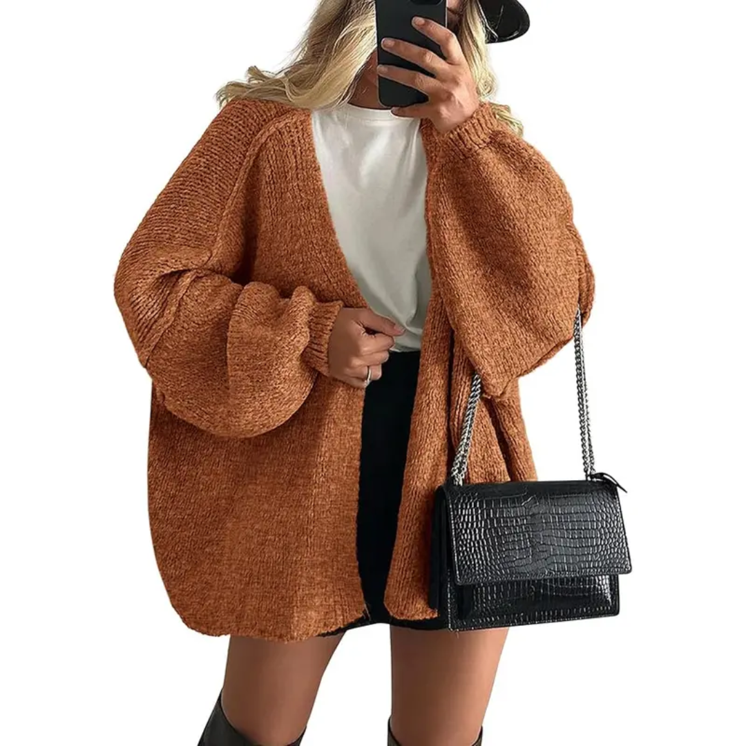 WINONA™ – Gemütliche Oversized Strickjacke mit Laternenärmeln