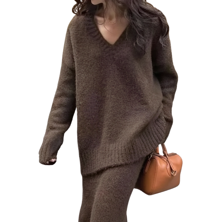 ELOWEN™ – Gemütliches Strickpullover-Set mit V-Ausschnitt