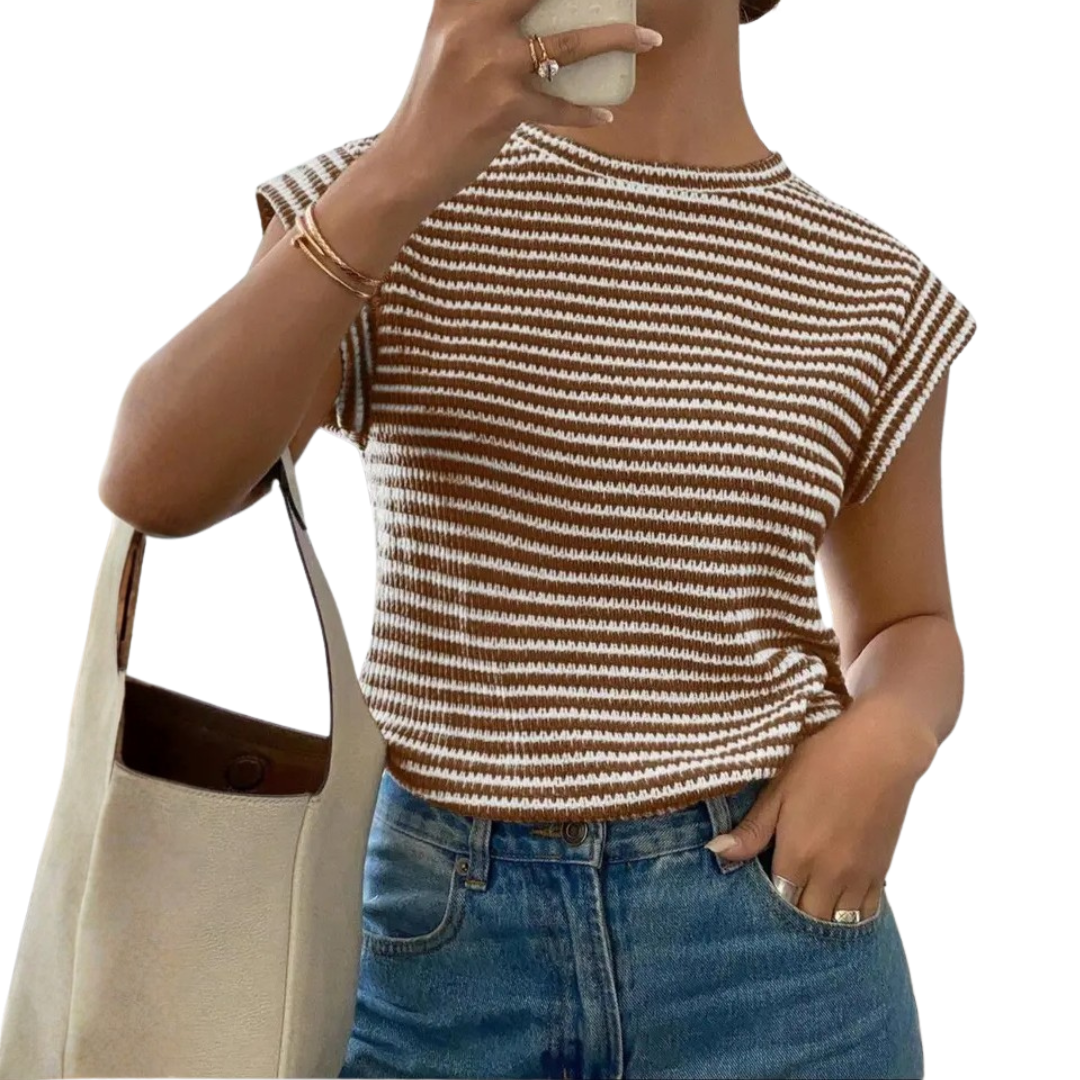 SUNNY™ – Gestreiftes Freizeit-T-Shirt mit Rundhalsausschnitt