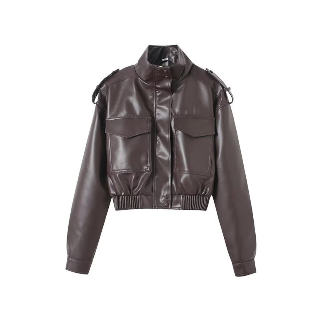 ZEPHYRINE™ – Ausgefallene Kunstleder-Motorradjacke