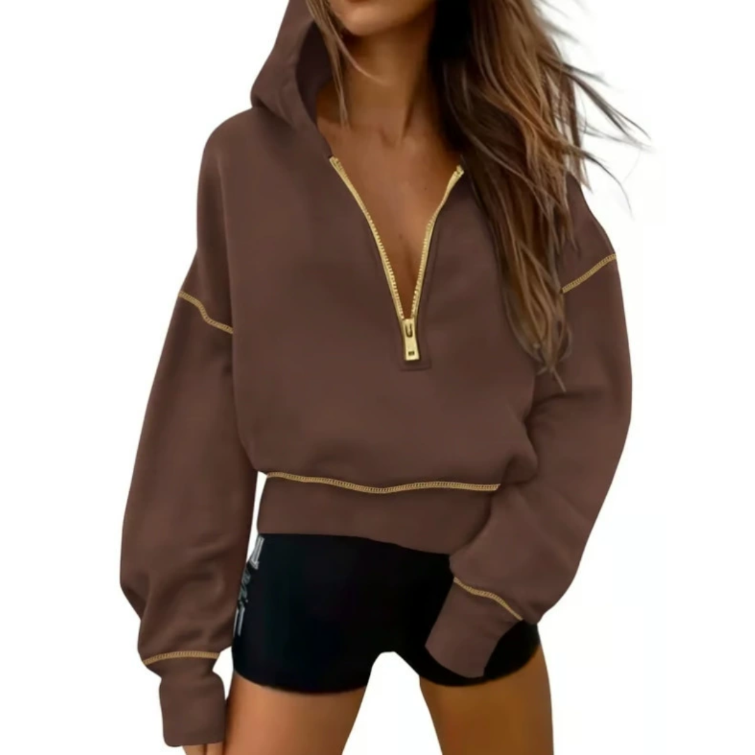 BRODIE™ – Gemütliches Cropped Half-Zip Pullover Sweatshirt